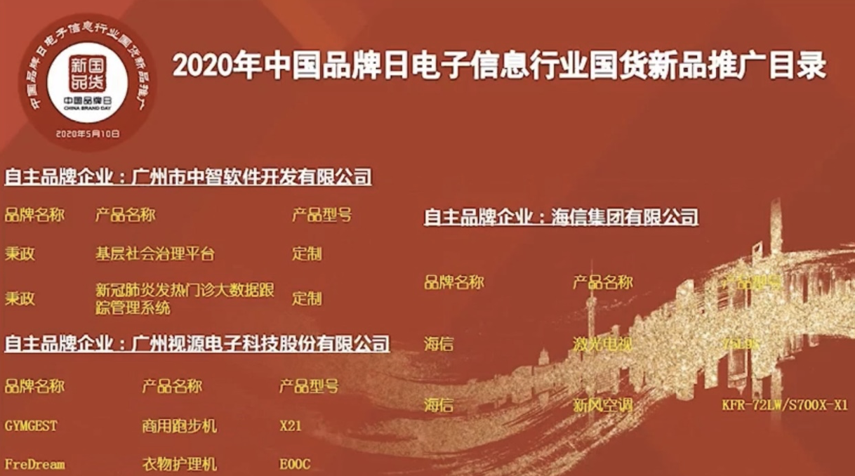中国品牌日：海信激光电视当选“国货新品” 智能公会